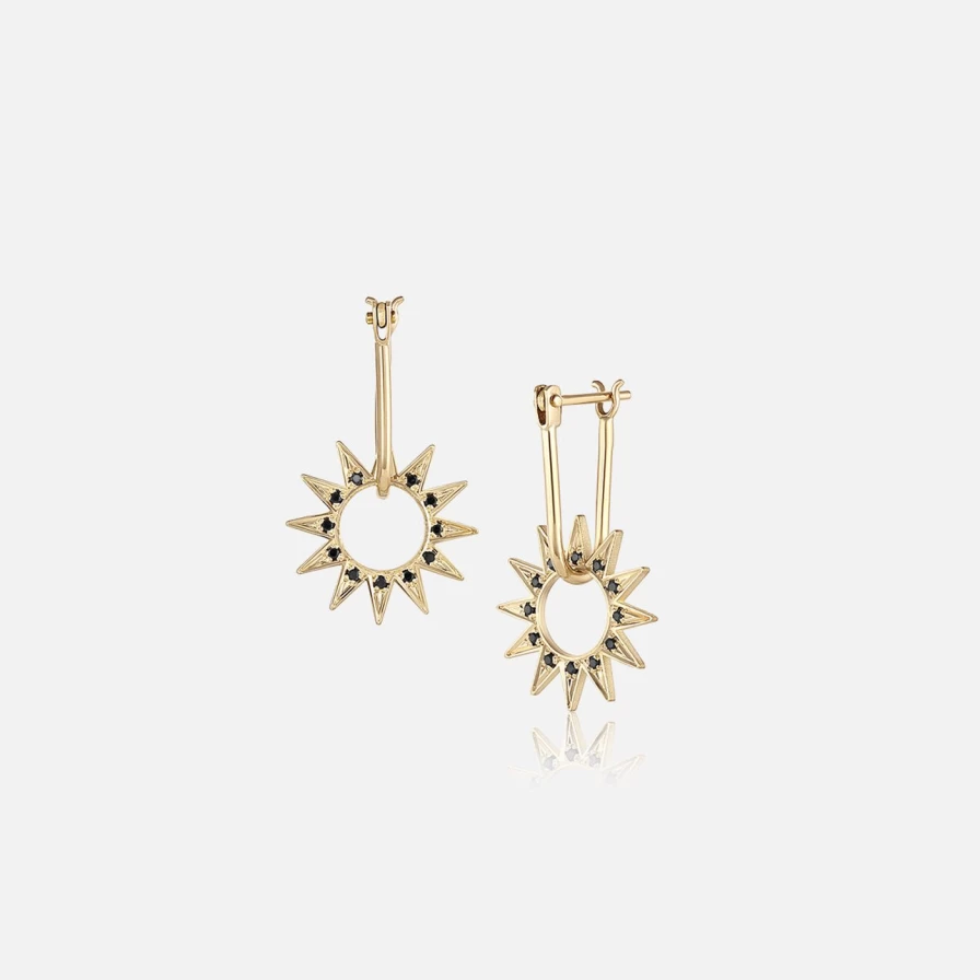 14K Yellow Gold Eclipse Pave Mini Spur Earrings by EMBLM Fine Jewelry