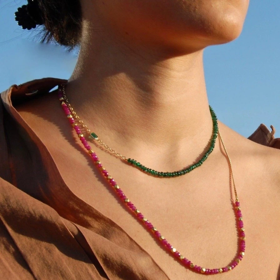 Objet-a Valerie Emerald Pendant Necklace - Elegant Green Gemstone Jewelry for Women