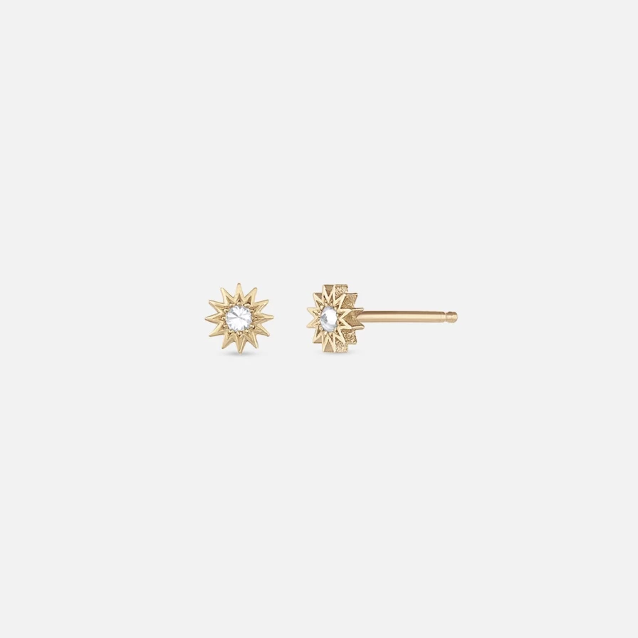 14K Yellow Gold Inverted Diamond Mini Spur Stud Earrings by EMBLM Fine Jewelry