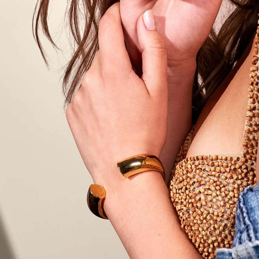 Christina Caruso Torus Cuff Bracelet - Elegant Gold-Plated Bangle for Women