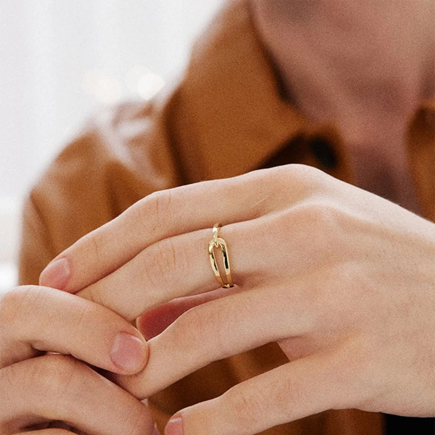 Kloto Form Ring – Modern Minimalist Stackable Ring for Women, Adjustable Geometric Jewelry Gift