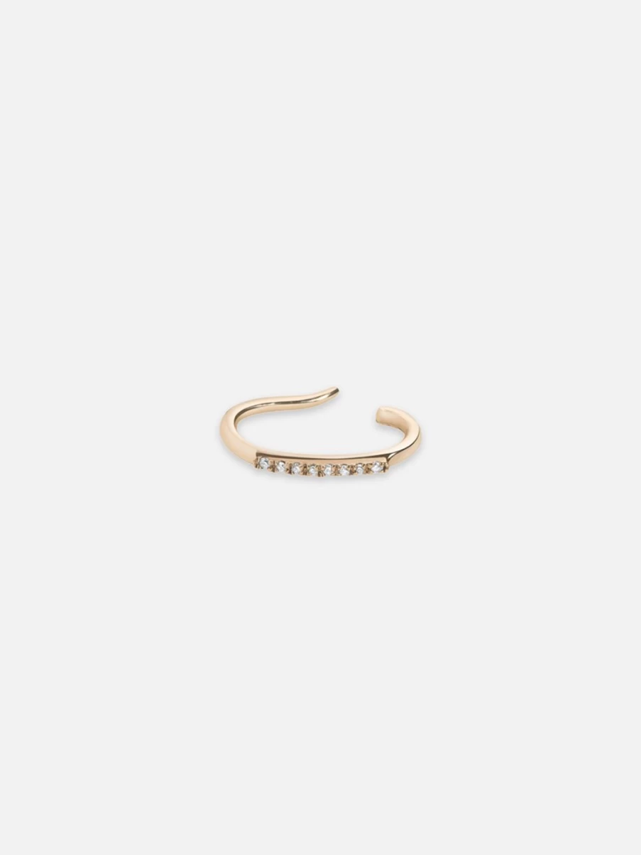 "Labulgara Yellow Gold Pave Diamond Billy Cuff Earrings"