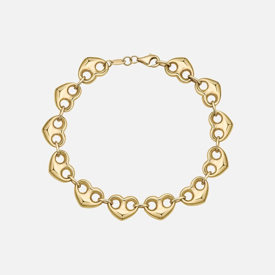 Lionheart Cora Mariner Heart Puff Charm Bracelet for Women