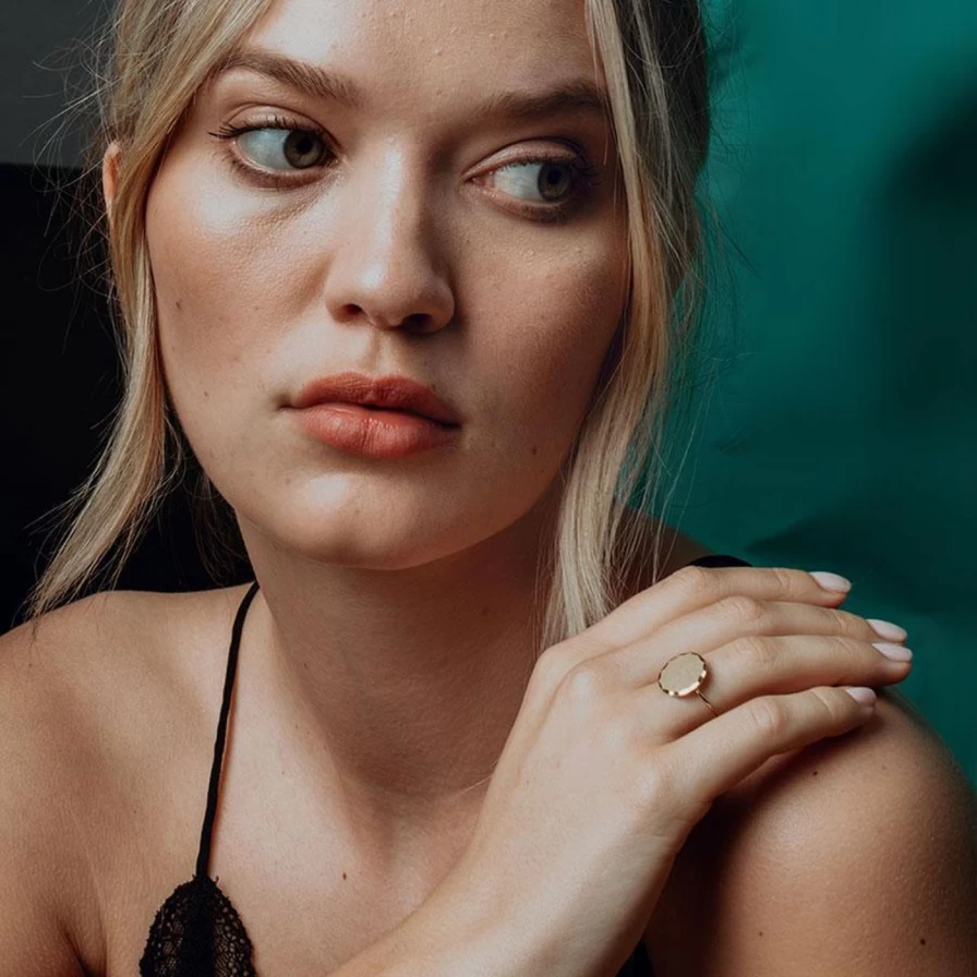 Alice Pierre Textured Circle Ring - Unique Handcrafted Silver Band for Women