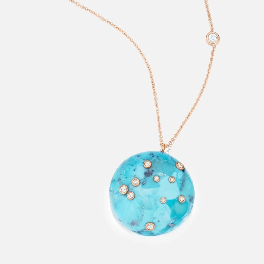 Bleecker & Prince Natural Turquoise Necklace – Handcrafted Constellation Design Gemstone Jewelry