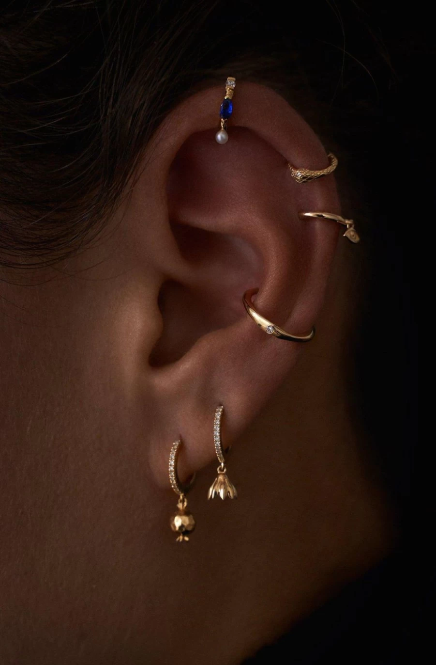Pamela Love Gold Eye Huggie Hoop Earrings - Minimalist Huggie Hoops for Women