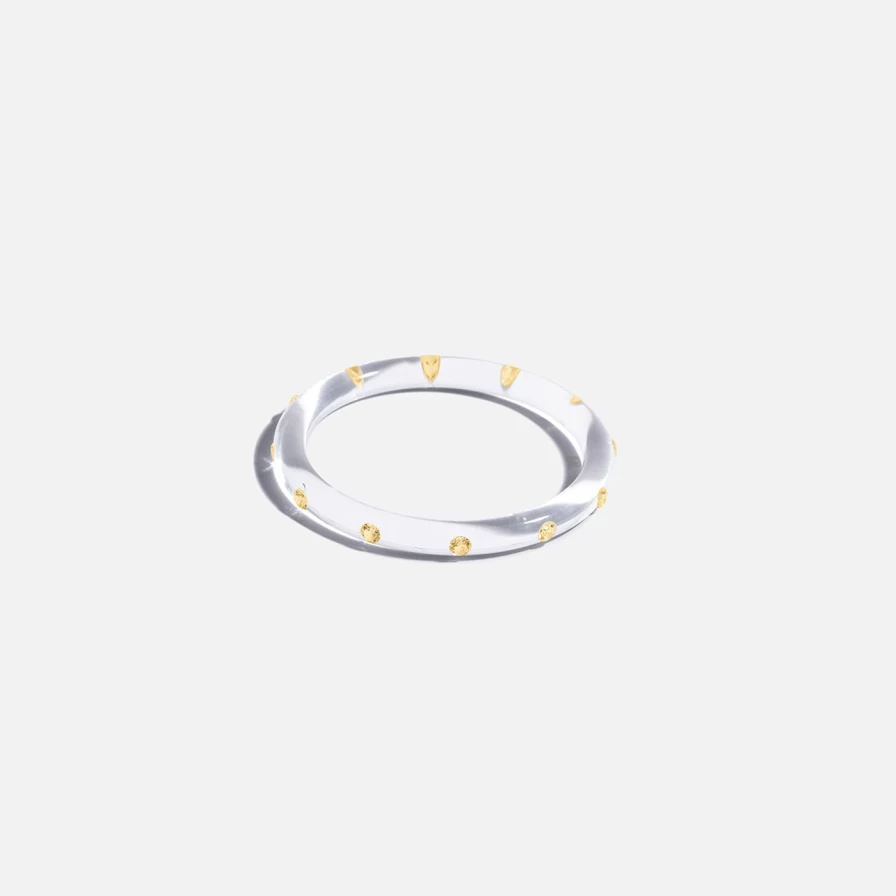 Sarah Noor Thin Lucid Yellow Bangle - Elegant Minimalist Gold Bracelet for Women