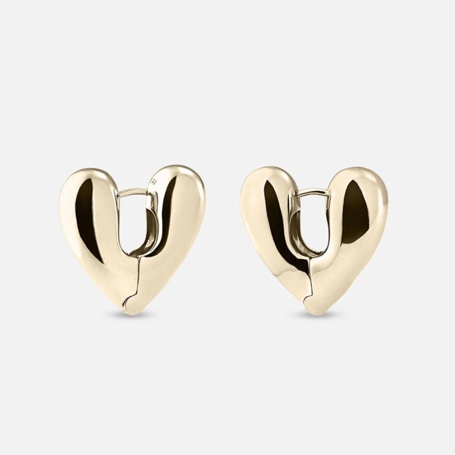 Annika Inez Gold Plated Heart Hoops Earrings - Large Statement Hoop Earrings for Women