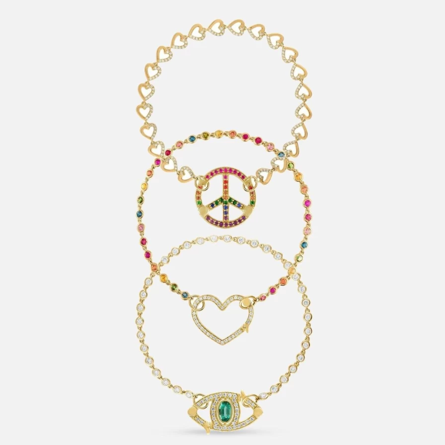 Eden Presley Closure Bracelets for Women - Adjustable Crystal Beaded Charm Bangle for Wrist
