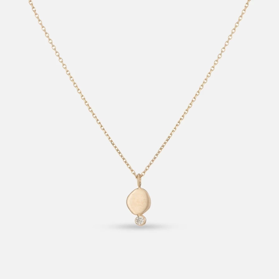 A.M. Thorne Diamond Hammered Granule Necklace - Elegant Handcrafted Jewelry