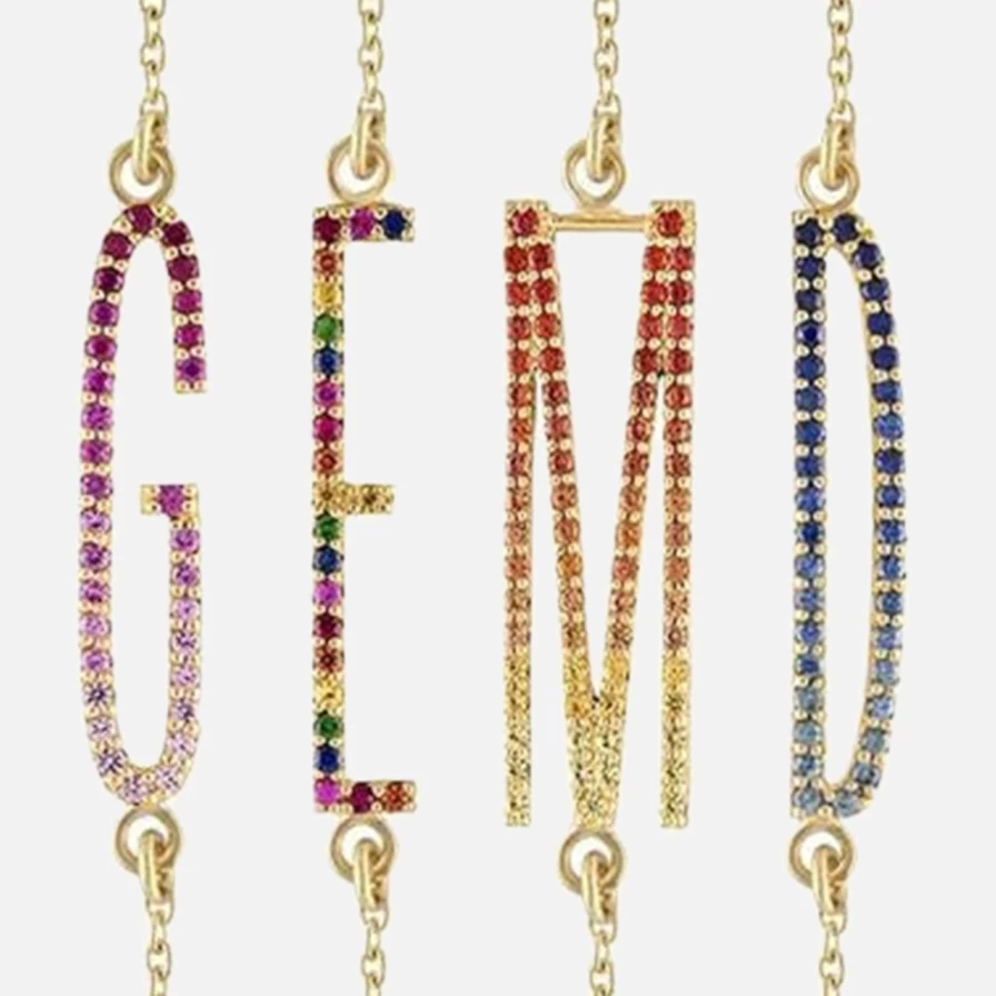Eden Presley Elongated Initial Bracelets for Women - Personalized Alphabet Letter Charm Bangle