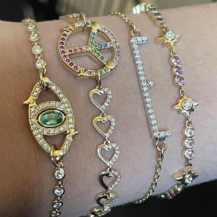 Eden Presley Elongated Initial Bracelets for Women - Personalized Alphabet Letter Charm Bangle