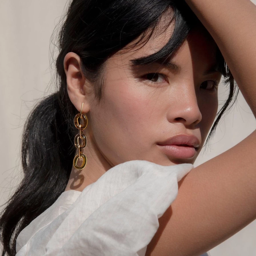 CLED Earth Tone Trio Earrings - ITL Style Minimalist Stud Hoop Drop Set