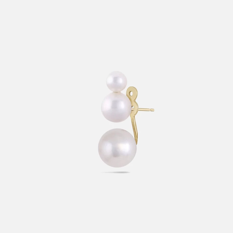 White Space Pearl Pila Floater Earrings | Minimalist Floating Hoop Earrings