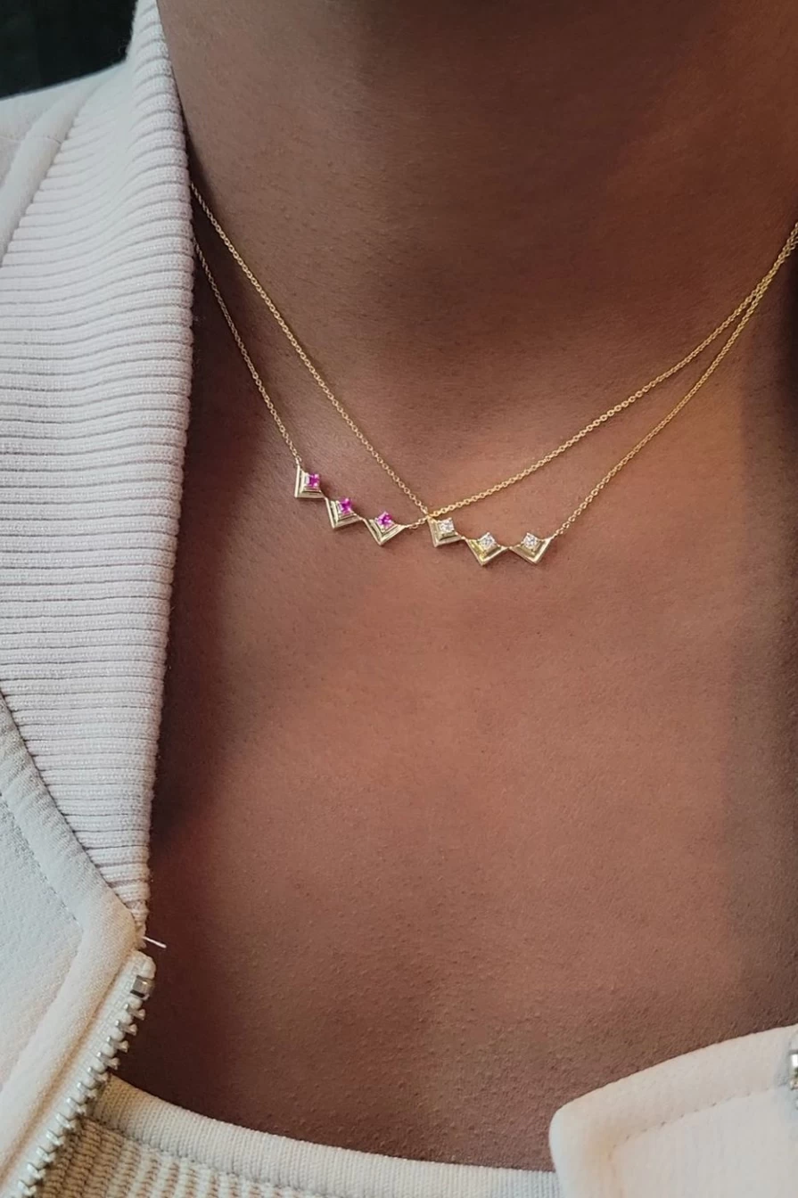 ParkFord Mini Frame Pendant Necklace with Genuine Diamonds - Elegant Jewelry Gift for Women