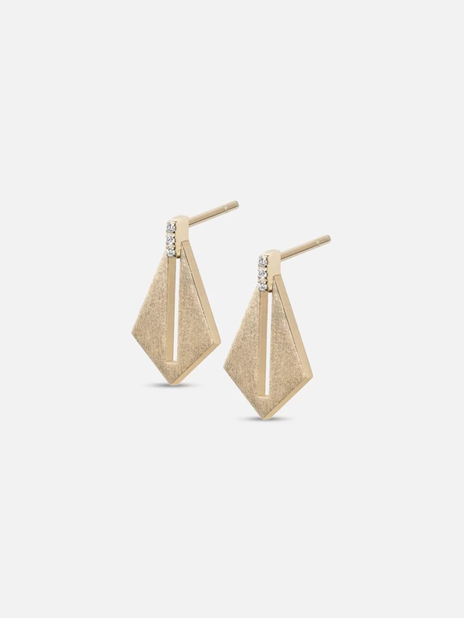 Noor Shamma Mini Cipresso Yellow Gold Earrings for Women