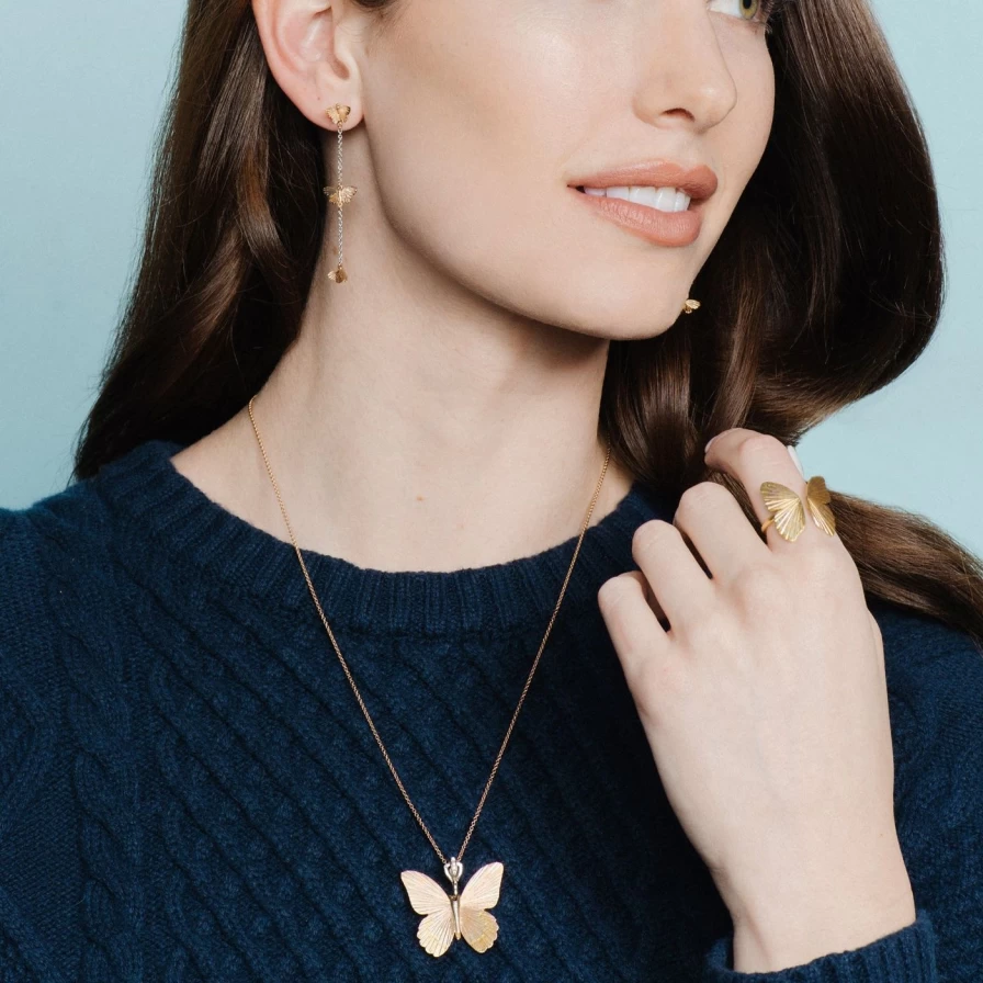 James Banks Design Goliath Birdwing Butterfly Pendant Necklace - Handcrafted Jewelry
