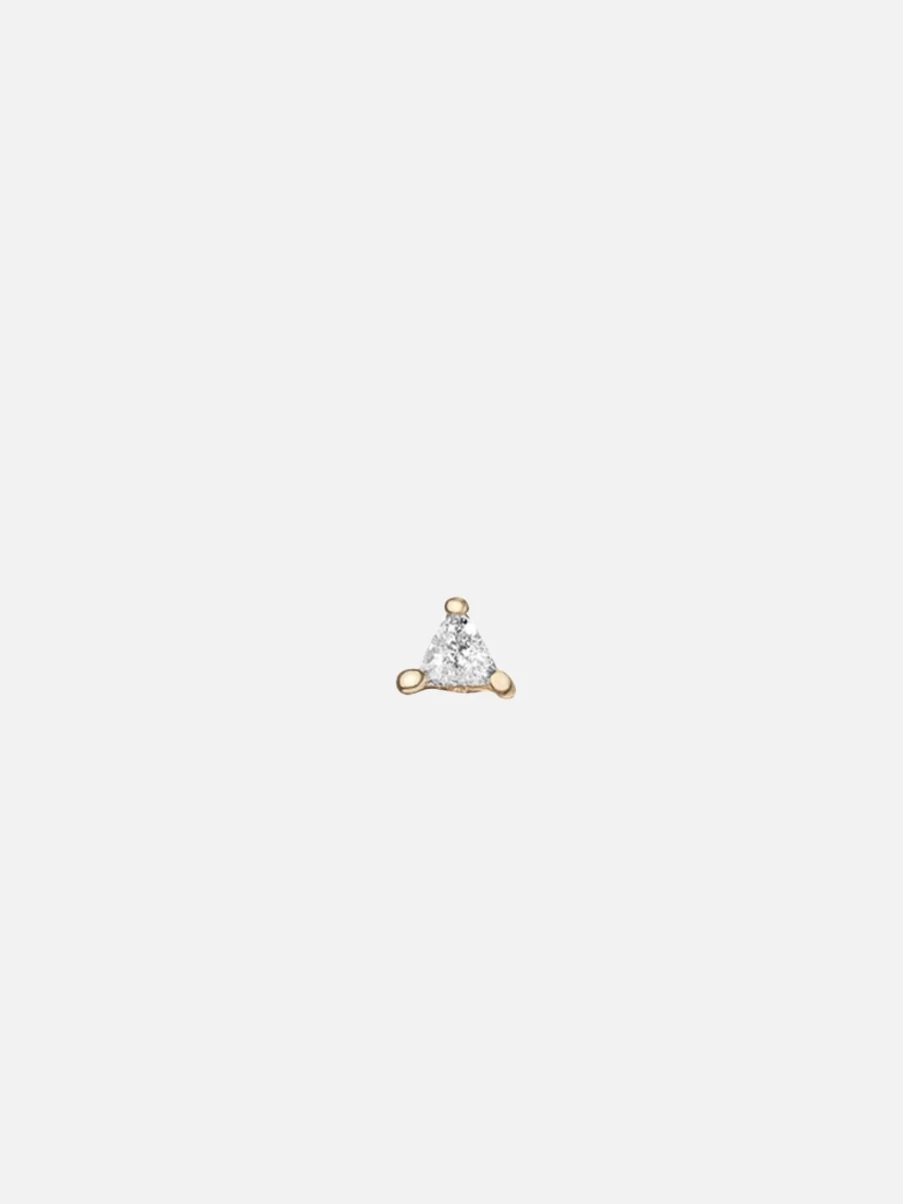Labulgara Tiny Diamond Triangle Stud Earrings - Minimalist 14K Gold Studs for Women
