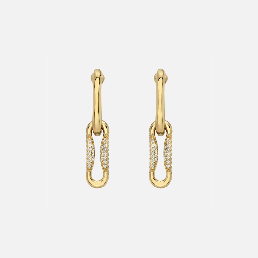 Lionheart Diamond Milano Pinched Link Drop Earrings for Women