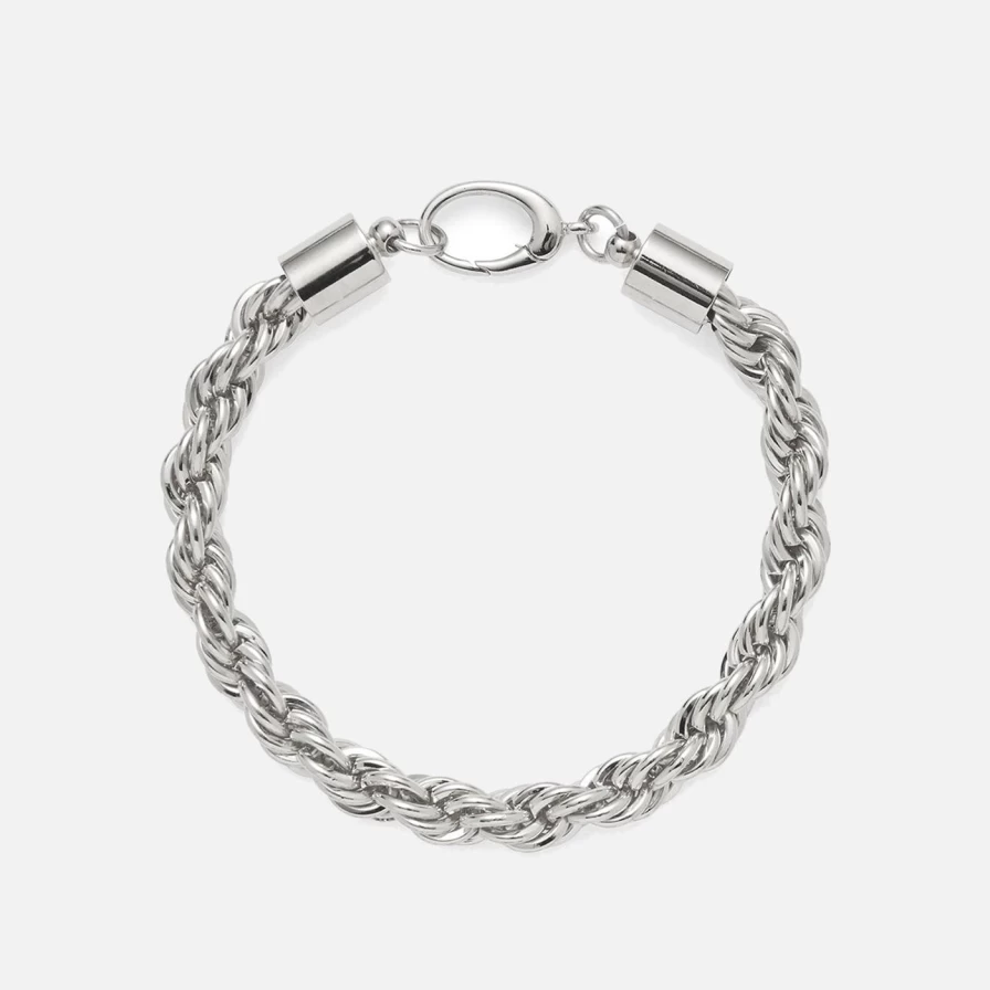 Lady Grey Sterling Silver XL Rope Chain Bracelet for Women