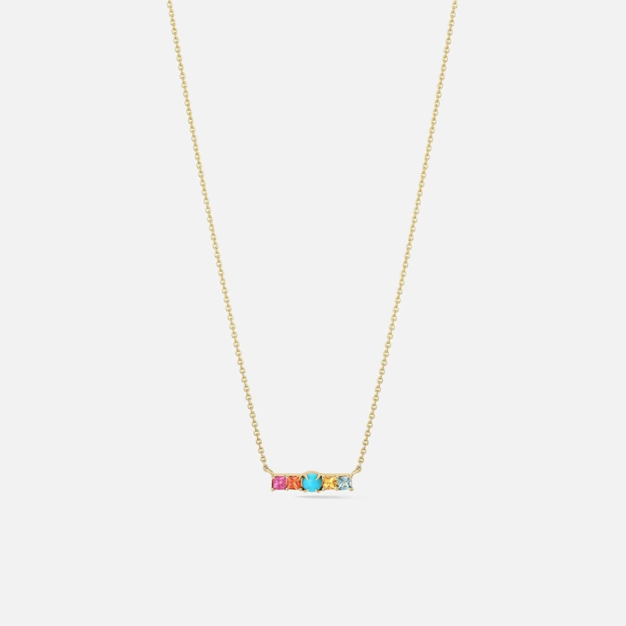 ParkFord Mini Daybreak Line Necklace - Elegant Minimalist Dainty Gold Pendant for Women