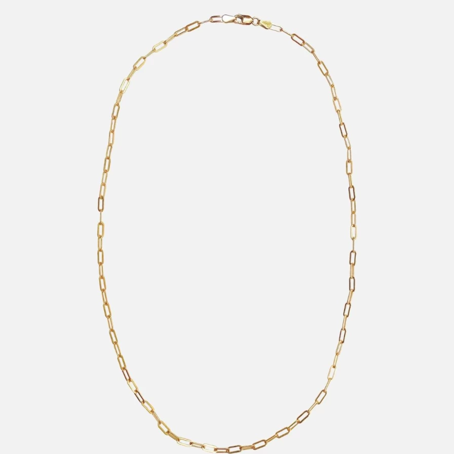 14K Yellow Gold Paper Clip Chain Necklace by Mandy Reid