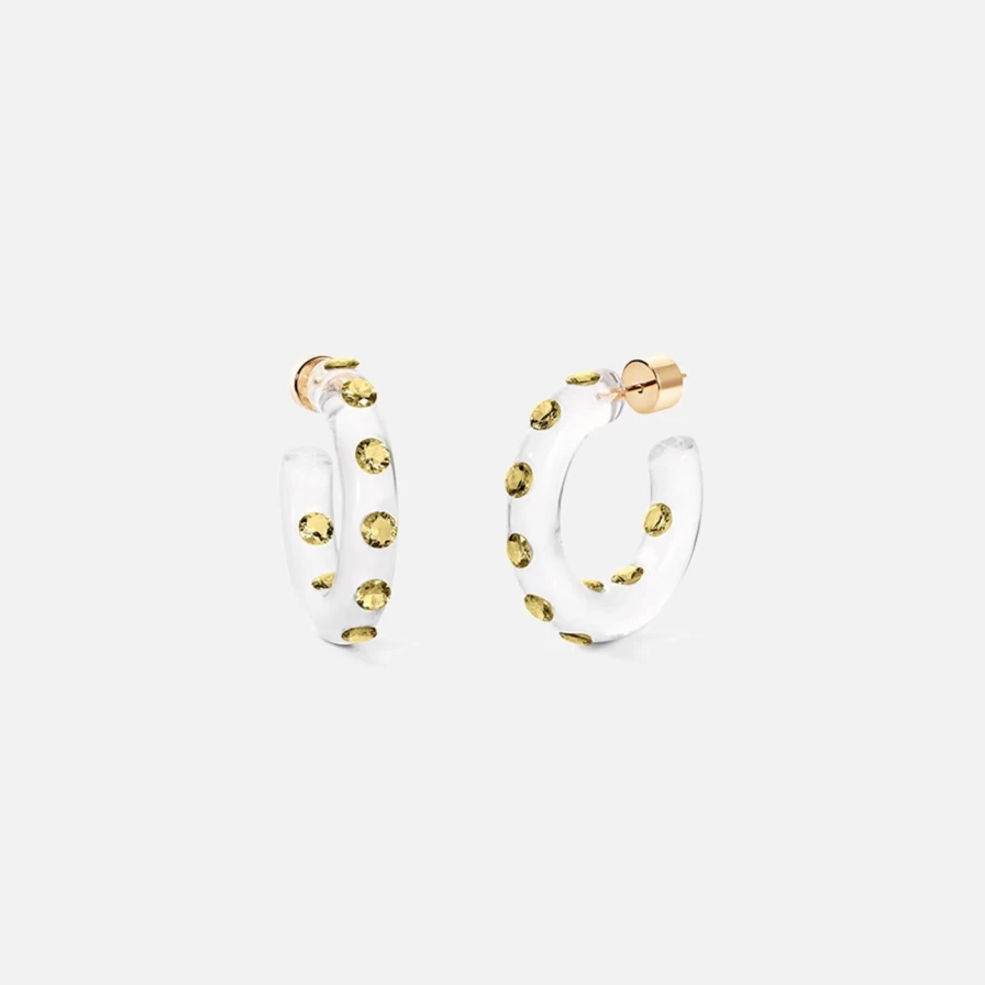 Sarah Noor Small Yellow Lucid Hoops - Minimalist Gold Hoop Earrings for Women