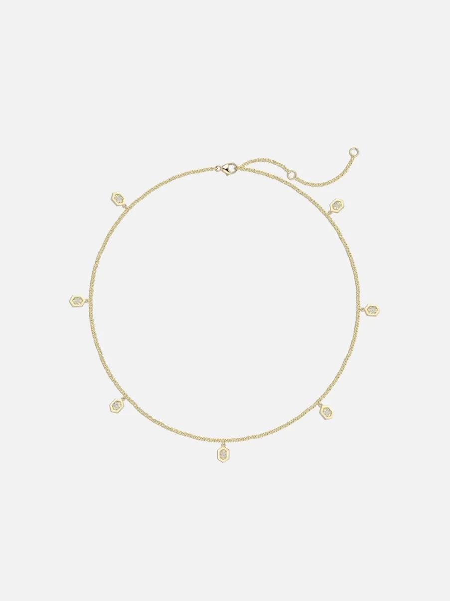 Noor Shamma Diamond Luz Choker Necklace - Elegant Crystal Pendant Collar for Women
