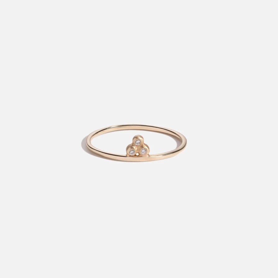 14K Yellow Gold 3 Granule Diamond Ring by A.M. Thorne