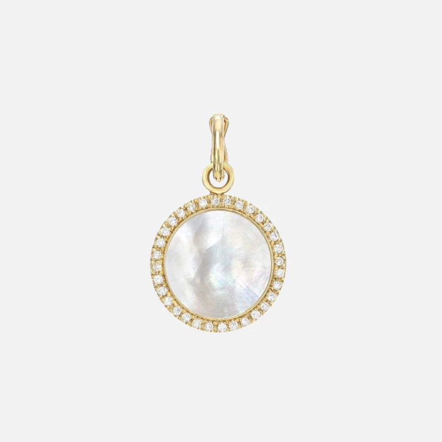 Stacy Nolan Petite Diamond-Accented Mother of Pearl Charm for Jewelry Making