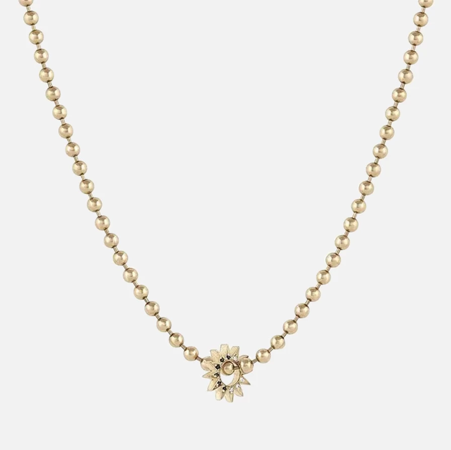 EMBLM Fine Jewelry 14K Yellow Gold Chiaroscuro Pave Baby Spur Necklace