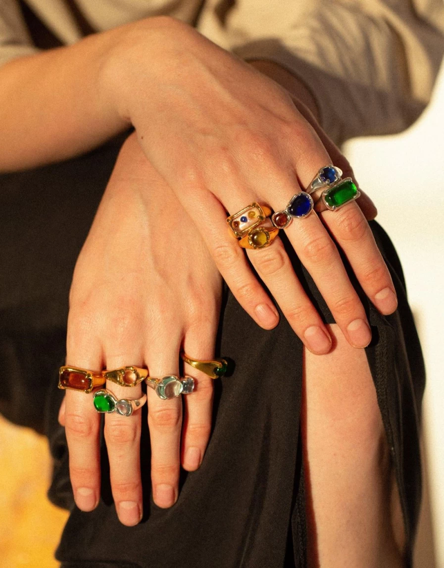 CLED Duo Beam Ring - Elegant Two-Tone Lightweight Fashion Ring for Women & Men