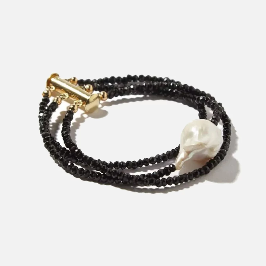 Joie DiGiovanni Spinel Baroque Pearl Triple Gemstone Bracelet - Handmade Luxury Jewelry for Women
