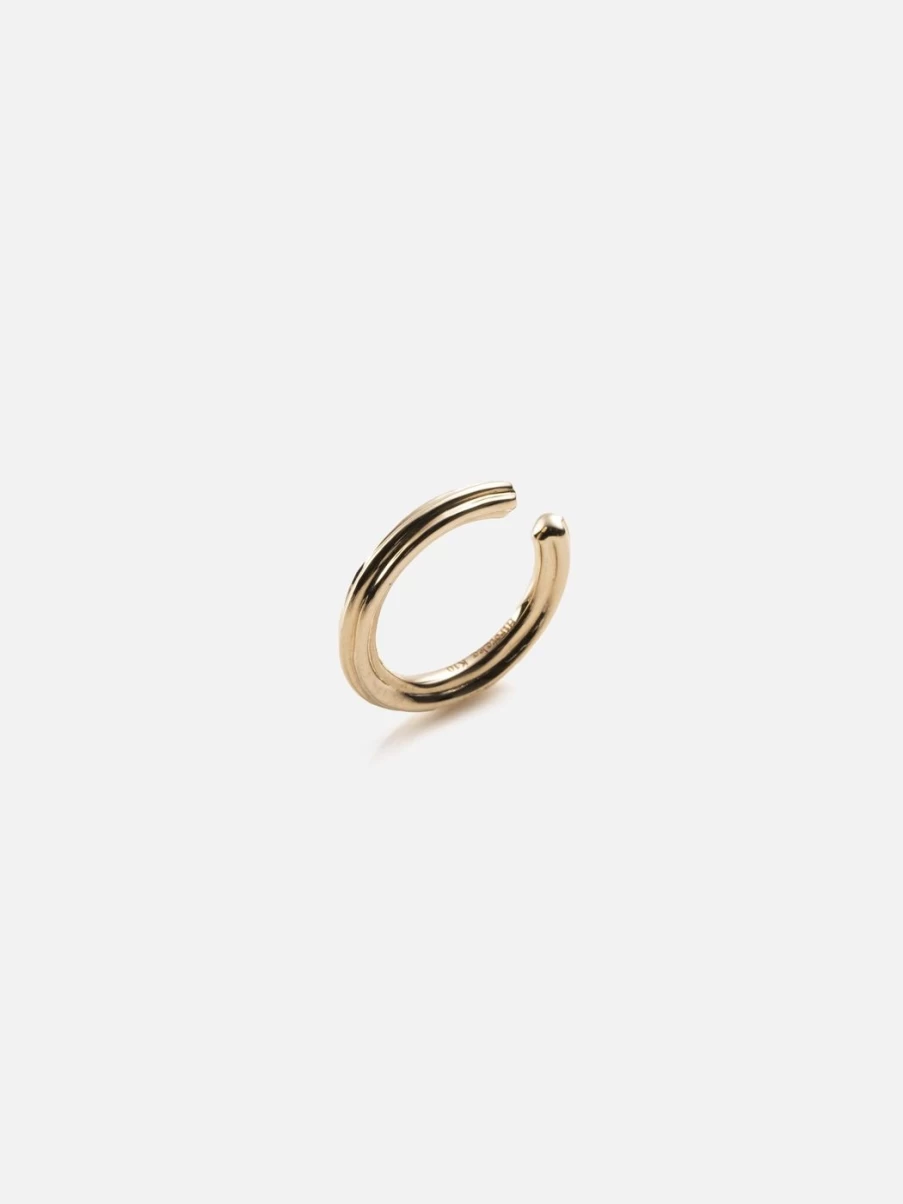 Hirotaka Small Dune Round Ear Cuff - Minimalist Gold Hoop Ear Cuff for Women