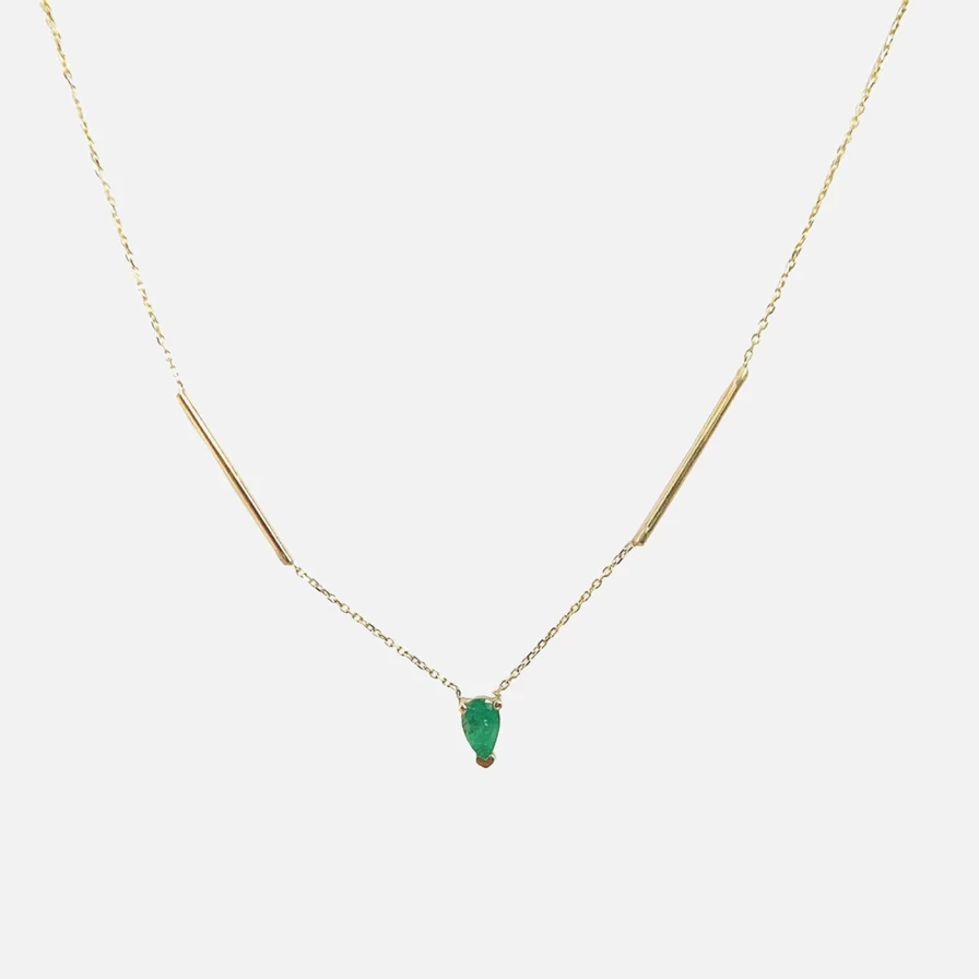 "Labulgara 14K Yellow Gold Deconstructed Bar Necklace"