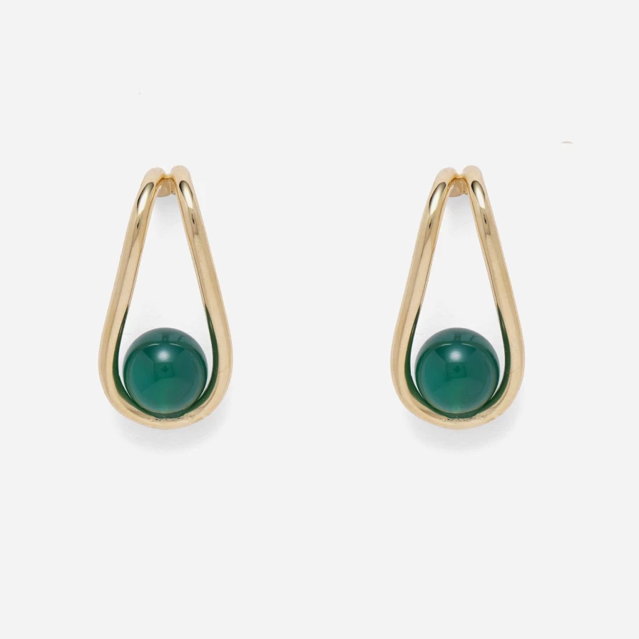 Lady Grey Gold Paisley Earrings – Elegant Bohemian Dangle Earrings for Women