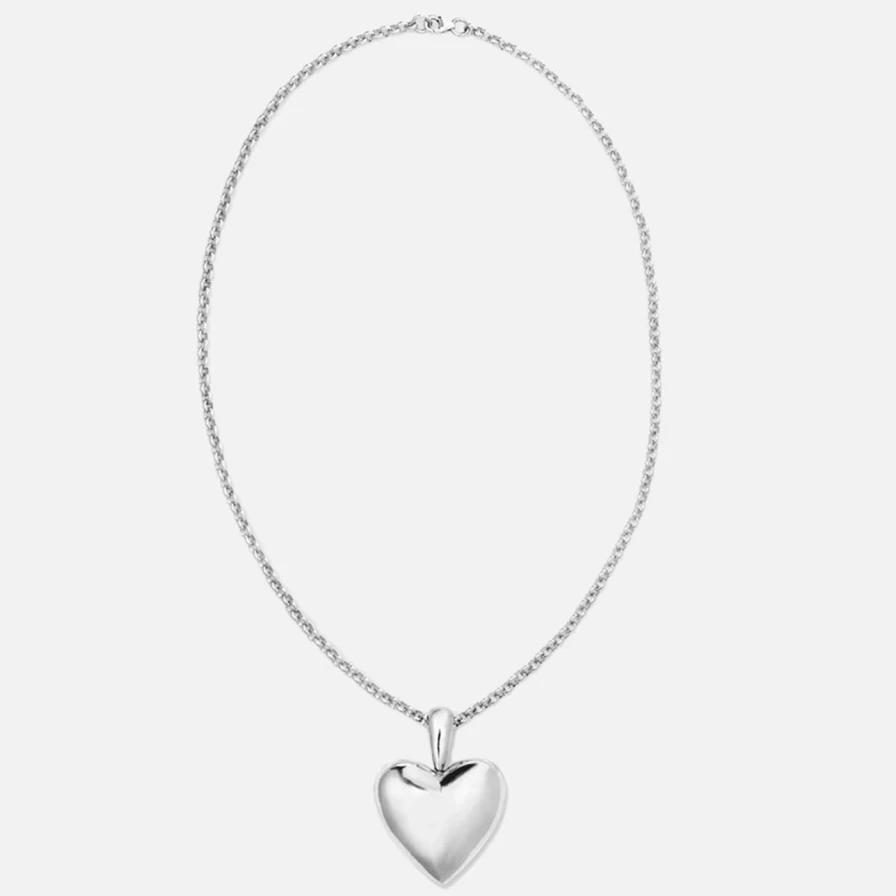 Annika Inez Sterling Silver Voluptuous Heart Pendant Necklace - XL Size
