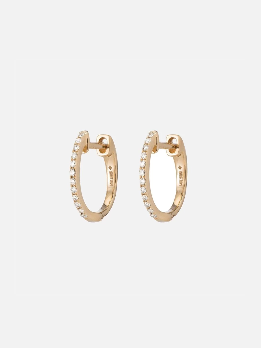 Ariel Gordon Jewelry Pave Huggie Hoop Earrings - Gold Huggie Hoops with Diamond Accents