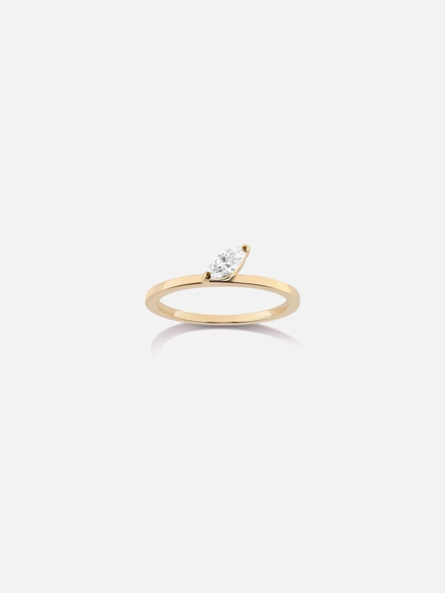 Selin Kent Defne Ring | 14K White Gold Diamond Engagement Ring for Women