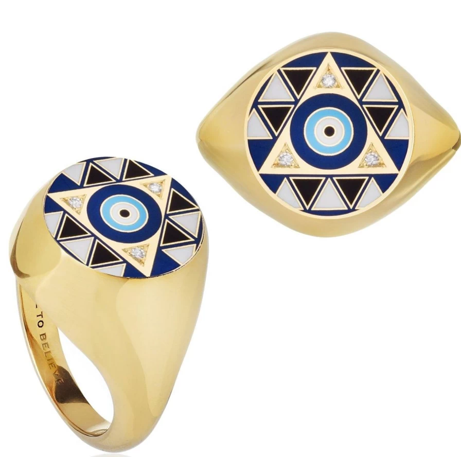 Spallanzani Small Believe Ring - Protection Charm Sterling Silver Band