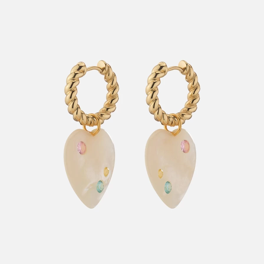 NOTTE Heart To Heart Glow Earrings - Sparkling Elegant Dangle Earrings for Women