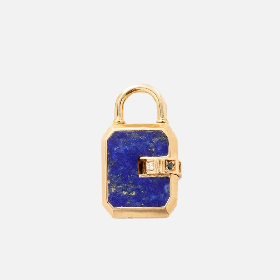 James Banks Design Mini Padlock - Secure Lapis Blue Small Lock for Jewelry & Valuables