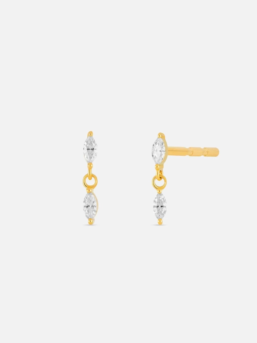 EF Collection Marquise Diamond Dangle Stud Earrings for Women