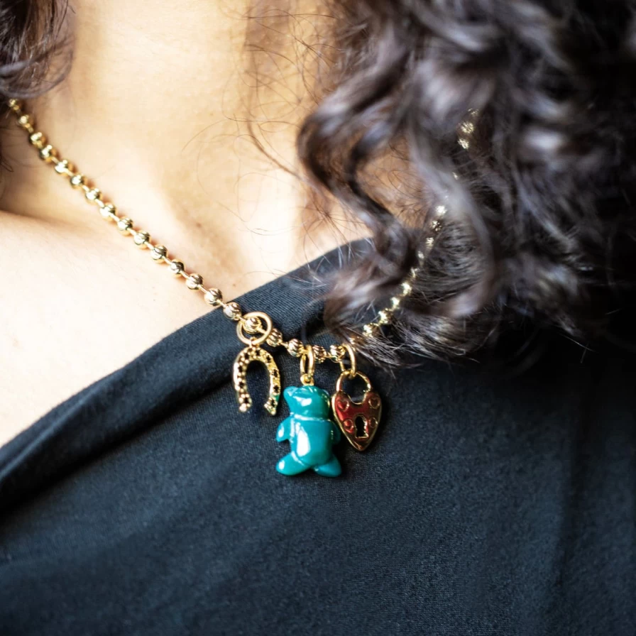 NOTTE Beary Lucky Charm Necklace - Cute Bear Pendant Jewelry for Good Luck & Gifts