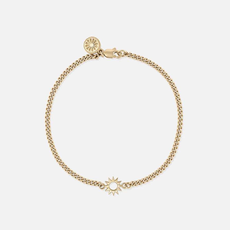 EMBLM Fine Jewelry Baby Spur Chain Bracelet for Infants - Dainty Gold or Silver Charm Anklet - Newborn Girl Baptism Gift