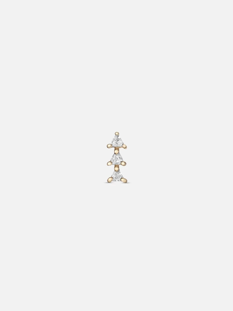 Labulgara Tiny Trio Stud Earrings - Minimalist Gold Hoop Earrings for Women