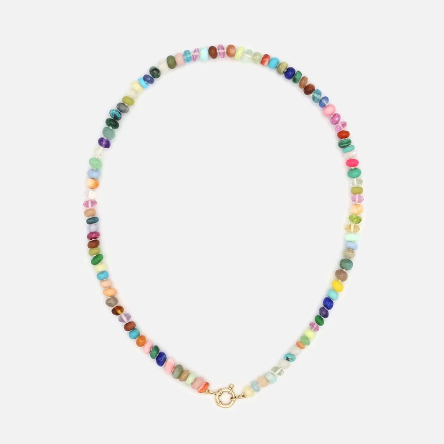 "Encirkled Jewelry Small Magical Mixy Gemstone Pendant Necklace for Women"