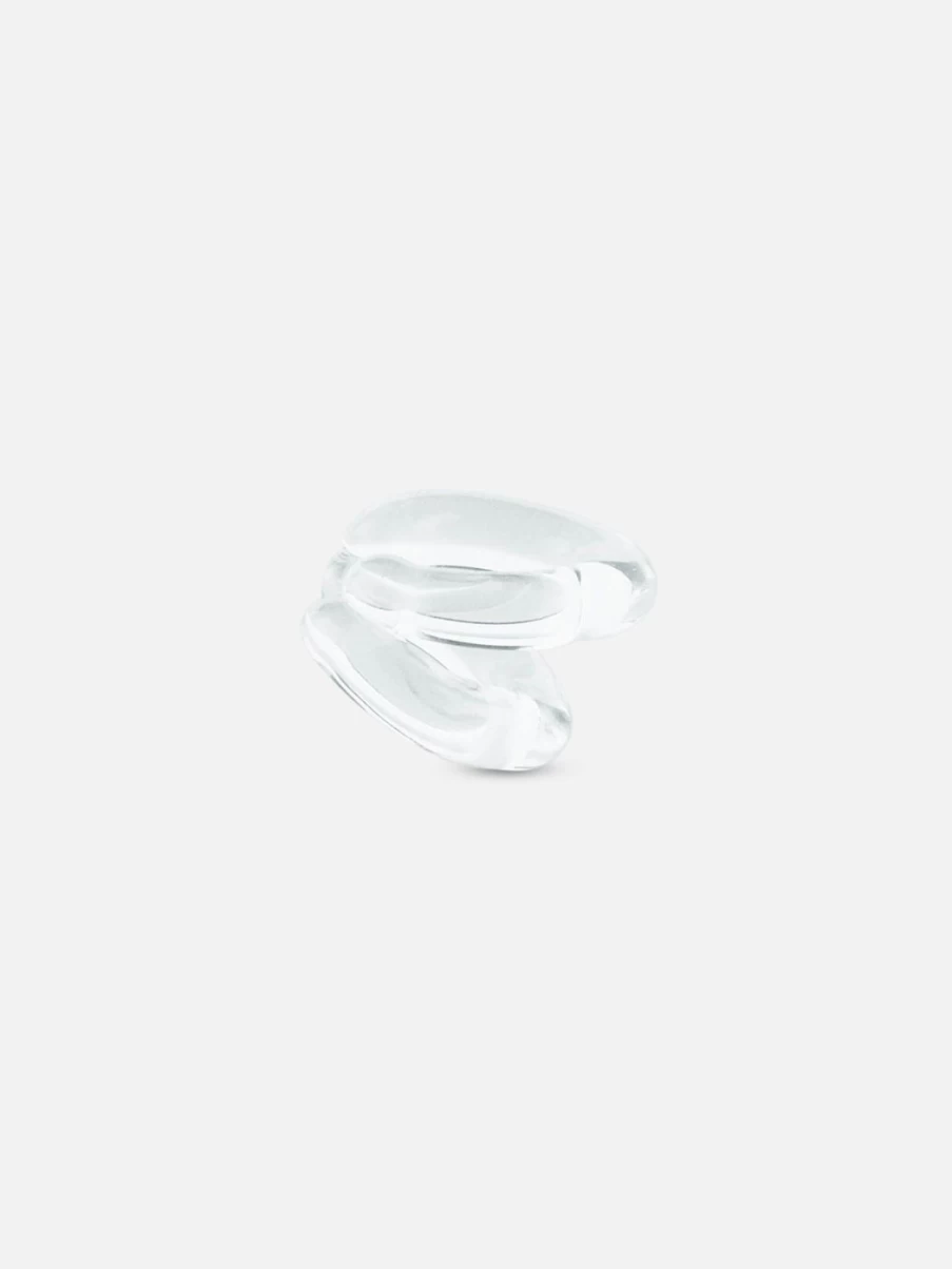 Annika Inez Glassy Duet Earcuff - Clear Crystal Elegant Ear Cuff Jewelry for Women