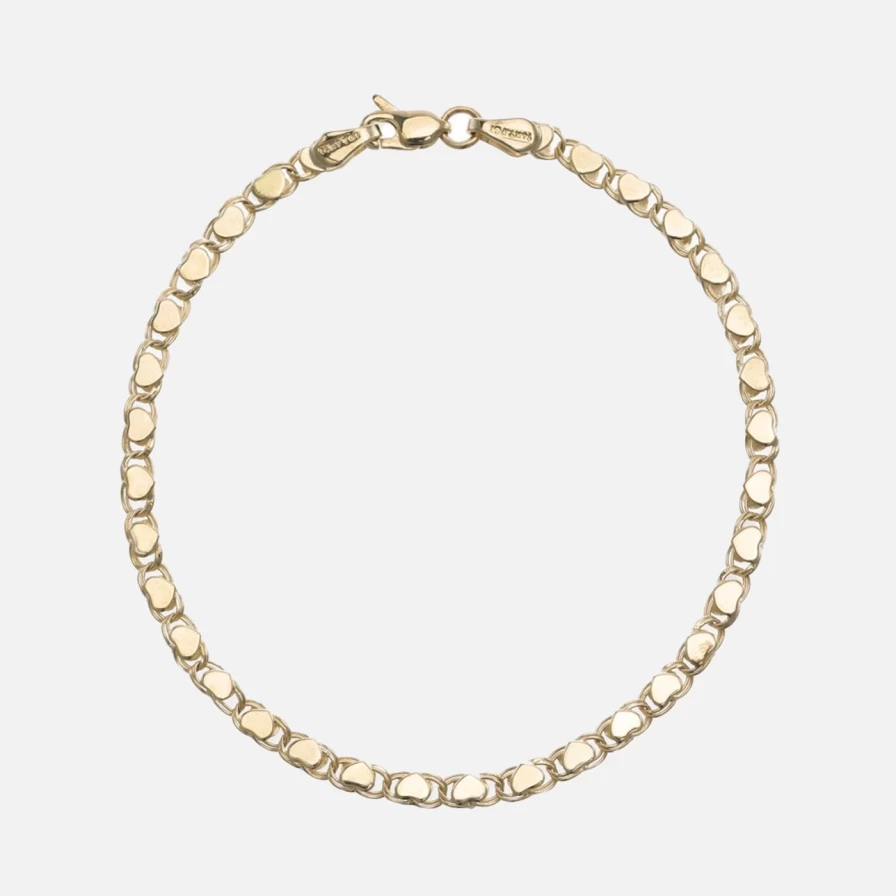 Ariel Gordon Jewelry Heart of Gold Bracelet - 14K Yellow Gold Minimalist Dainty Chain Bracelet for Women