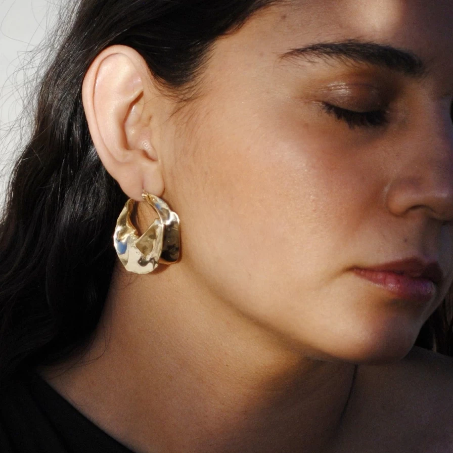 Ariana Boussard-Reifel Georgia Stud Earrings - Minimalist Gold Hoop Earrings for Women